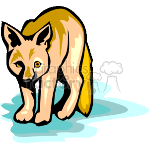 The clipart image shows a stylized illustration of a fox, viewed from the front. The fox has a brown body