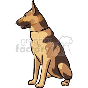 German shepherd sitting down clipart. Commercial use image # 131860