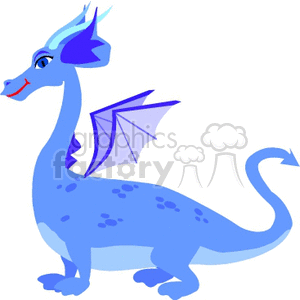blue dragon with horns  clipart. Royalty-free image # 132008