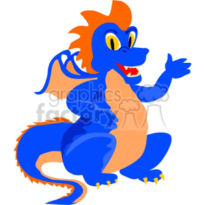  dragon dragons cartoon fantasy   dragon014yy Clip Art Animals Dragons orange and blue 