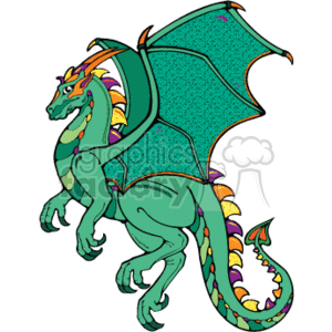 dragon dragons green big scary country style dragon001PR_c Clip Art Animals Dragons cartoon