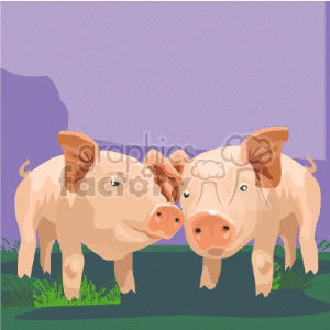 Two baby pigs clipart. Royalty-free image # 132153
