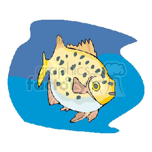 Yellow spotted fish clipart.