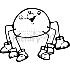  country style spider spiders blue funny silly cartoon   spider007PR_bw Clip Art Animals Insects 