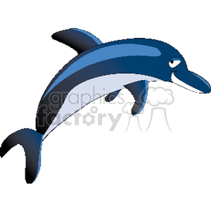 blue and white smiling dolphin