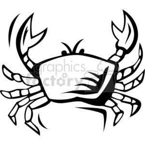 Black and White Crab clipart. Commercial use image # 133645