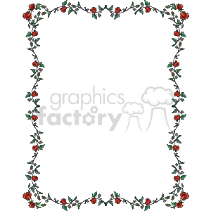 clipart - Frame with roses around the edges.