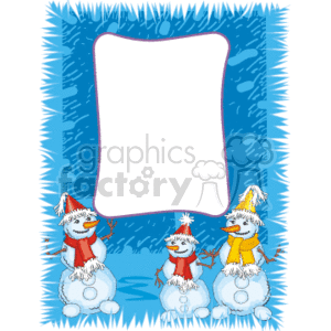 clipart - snowmen frame.