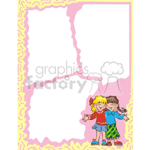 Border of two girls arm in arm clipart. Royalty-free image # 134245