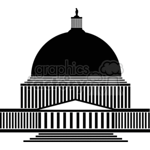 Black and white capital building clipart. Commercial use image # 134383