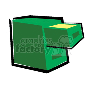 clipart - Green filing cabinet.
