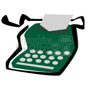 Green Typewriter clipart.