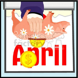 clipart - April tax season.