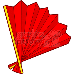   fans chinese fan  fan201.gif Clip Art Clothing red