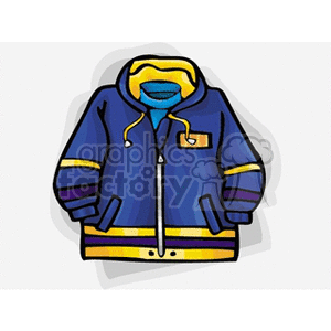 clipart - Blue and gold spring jacket.