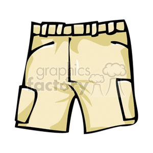 Cream Color Cargo shorts clipart. Commercial use image # 138363