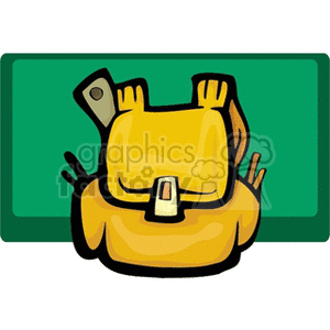 Cartoon yellow backpack clipart.