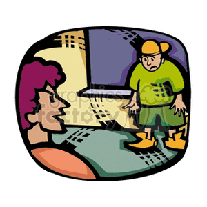 Cartoon bullying a boy clipart. Commercial use image # 138646