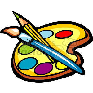   education school art craft pencil paint brush palette  pencil-paint.gif Clip Art Education Supplies 