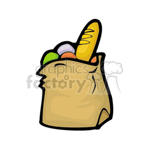 Grocery bag full of food clipart. Commercial use image # 140587