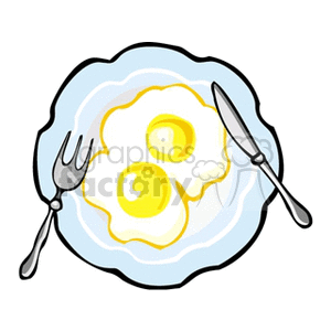 sunny side up eggs on a plate clipart. Commercial use image # 140676