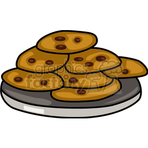 clipart - cartoon plate of cookies.