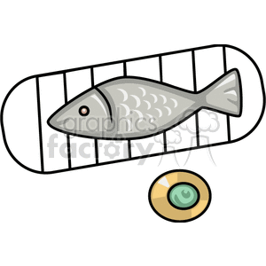 Fish on the grill clipart. Royalty-free image # 141568