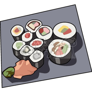 Plate of Sushi clipart. Royalty-free image # 141586