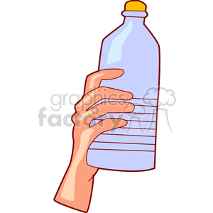 person holding a water bottle  clipart. Commercial use image # 141782