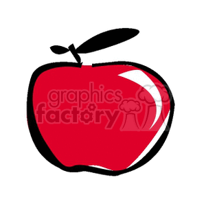fruit food apple apples  0630APPLE.gif Clip Art Food-Drink Fruit red cartoon