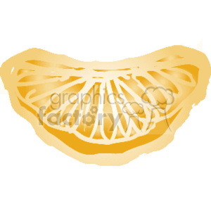 The image shows a clipart of an orange slice. It appears to be a stylized graphic representation of a single cross-section of an orange, typically used for various design purposes.