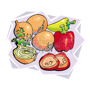   vegetable vegetables food healthy pepper peppers onions  vegetable6.gif Clip Art Food-Drink Vegetables 