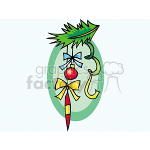 Two Christmas Ornaments Hanging on a Christmas Tree clipart. Commercial use image # 143003