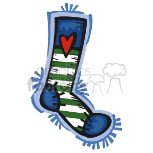 stocking with a heart on it clipart. Commercial use image # 143510