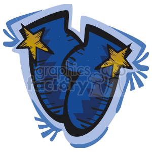 blue cartoon mittens clipart. Commercial use image # 143512