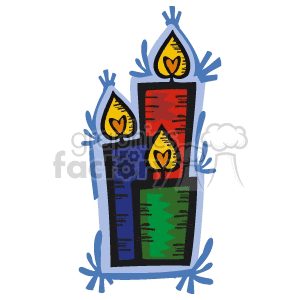 Three Colorful Burning Candles clipart. Royalty-free icon # 143516