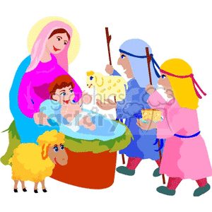 Christmas nativity scene clipart. Commercial use image # 143694