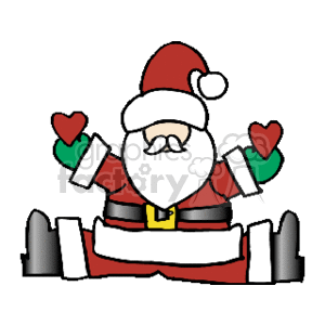 santa1_w_hearts clipart. Commercial use image # 144060