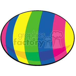 Multi Colored Striped Easter Egg clipart. Commercial use image # 144189