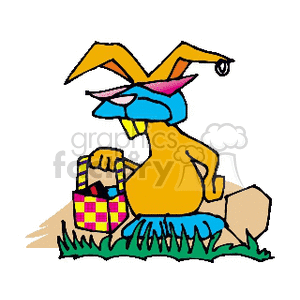   easter egg eggs bunny bunnies rabbit rabbits  EASTERPUNKBUNNY.gif Clip Art Holidays Easter 