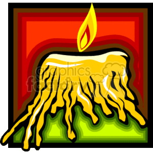 clipart - Melting candle.