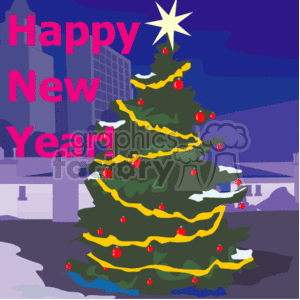 happy new year tree clipart. Royalty-free image # 145168