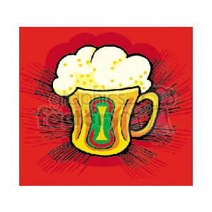foaming mug of beer clipart. Commercial use image # 145262
