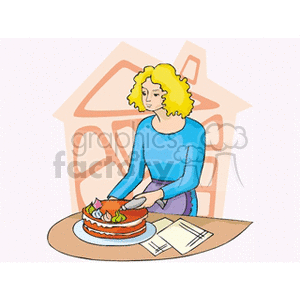   women lady woman cake cakes baking cooking  womancake.gif Clip Art Household 