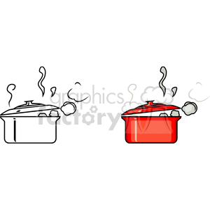 clipart - boiling red pot.