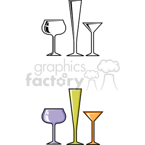   glass wine glasses  PHK0149.gif Clip Art Household Kitchen 