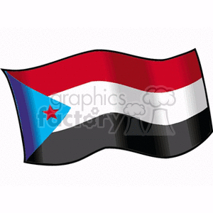 flag of yemen with red star clipart. Commercial use image # 148810