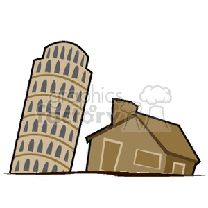   building buildings leaning tower pisa  PISAHOUSE.gif Clip Art International Landmarks 