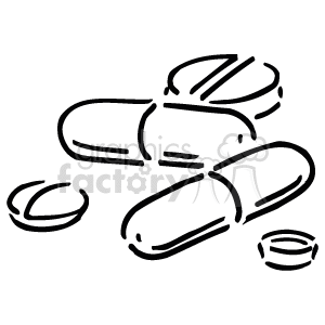  medical pill pills medicine   Helth034_bw Clip Art Medical 