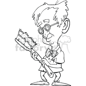 cartoon dentist holding a large toothbrush clipart. Royalty-free image # 149632